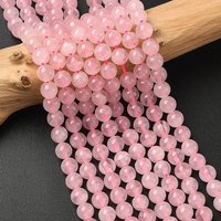 Round Natural Grade AA Madagascar Rose Quartz Beads Strands, 6mm