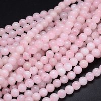 Brins de perles de quartz rose naturel grade A de Madagascar, 8 mm — Perles à bijoux