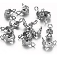 Embouts de perles en acier inoxydable 304, couvercle de nœud clamshell, 8x4mm — Accessoires pour bijoux