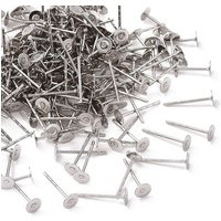 316 Surgical Stainless Steel Flat Round Blank Peg Stud Earring Settings — Jewelry Findings