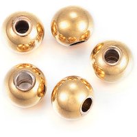 Perles en acier inoxydable 304 plaquées or 18K par Barrel Ion Plating — Perles à bijoux