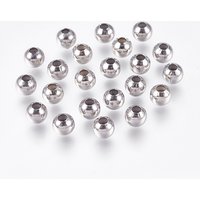 Tarnish Resistant Round 304 Stainless Steel Spacer Beads, 6mm