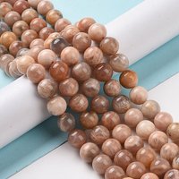 Brins de perles rondes en multi-moonstone naturel, 8mm, 47pcs/str — Perles à bijoux
