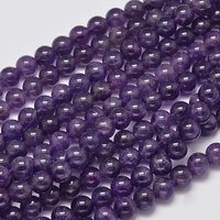 Natural Amethyst Round Bead Strands, 8mm, 46pcs/strand — Jewelry Beads