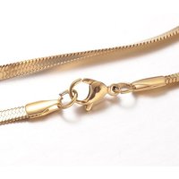 Collier en Chaîne Serpent en Acier Inoxydable 304, Plaqué Ion, Doré, 17,7 pouces