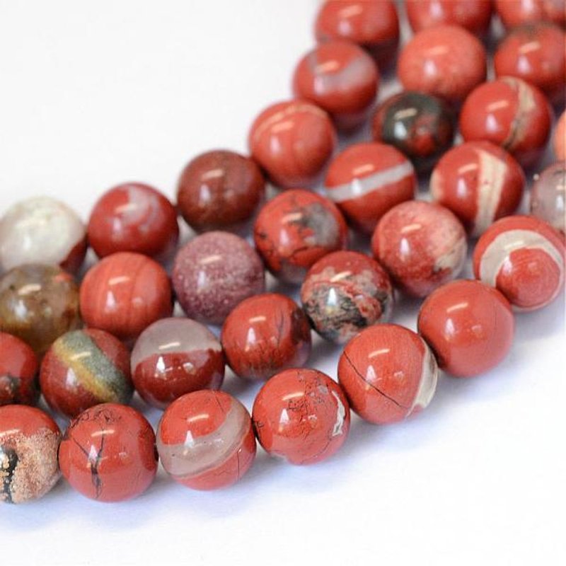 Fils de perles rondes en jaspe rouge naturel, 8-8,5mm, 15 pouces — Perles à bijoux