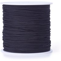 Fil en Nylon Tressé pour la Création de Bijoux - Noir, 0.8mm, 100 Yards