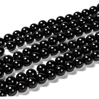 Natural Eyeless Obsidian Beads Strands, Round, 8mm, 46-49pcs — Jewelry Beads