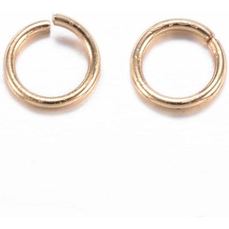 Anneaux de saut ouverts en acier inoxydable 304, plaqués or 18k, 6x1mm — Accessoires pour bijoux