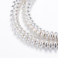 Brins de perles en hématite synthétique non magnétique, plaqué argent — Perles à bijoux