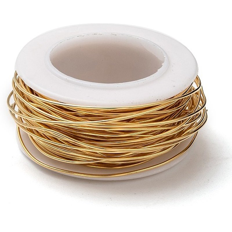 Fil à perles en acier inoxydable 304, doré, 21 gauge, 32,8 pieds — Chaînes, fils et cordons