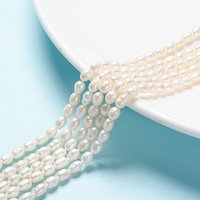 Brins de Perles de Culture d'Eau Douce Naturelles, Perles de Riz Blanches — Perles à bijoux