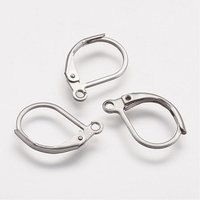316 Surgical Stainless Steel Leverback Earring Findings with Loop — Jewelry Findings