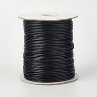 Corde en polyester ciré coréenne écologique pour la fabrication de bijoux, noire — Chaînes, fils et cordons
