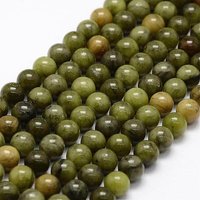 Brins de perles de jade chinois naturel, rond 6mm, 15 pouces — Perles à bijoux