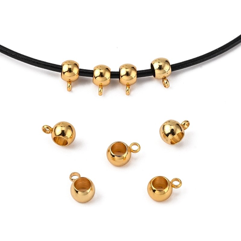 Bails en tube en acier inoxydable 304 pour chaînes européennes, dorés — Accessoires pour bijoux