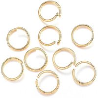 304 Stainless Steel Open Jump Rings, 18k Gold Plated, 10x1mm — Jewelry Findings