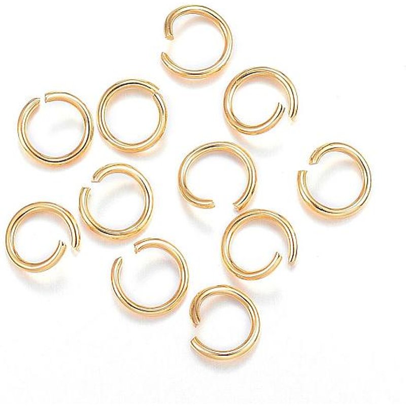 Anneaux Brisés Ouverts en Acier Inoxydable 304, Plaqué Or 24k, 9x1.2mm — Accessoires pour bijoux