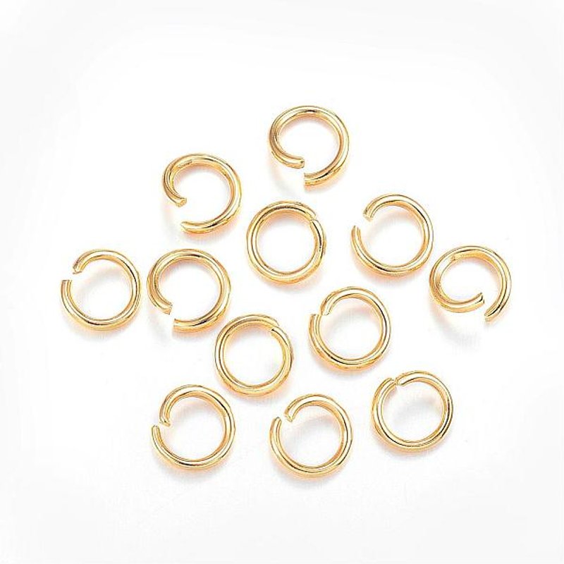 Anneaux de saut ouverts en acier inoxydable 304, plaqués or 18K, 8x1.2mm — Accessoires pour bijoux