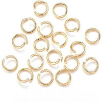 304 Stainless Steel Open Jump Rings, 24k Gold Plated, 18 Gauge — Jewelry Findings