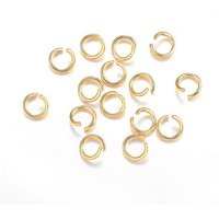 Anneaux de saut ouverts en acier inoxydable 304 - Connecteurs plaqués or 18k — Accessoires pour bijoux