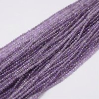 Natural Amethyst Beads Strands, Round Faceted, 2mm, 220pcs