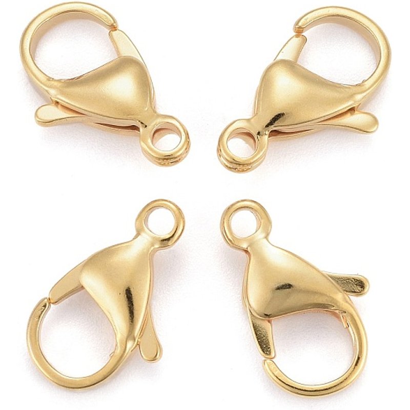 Attaches de homard en acier inoxydable 304, plaqué or 24K — Accessoires pour bijoux