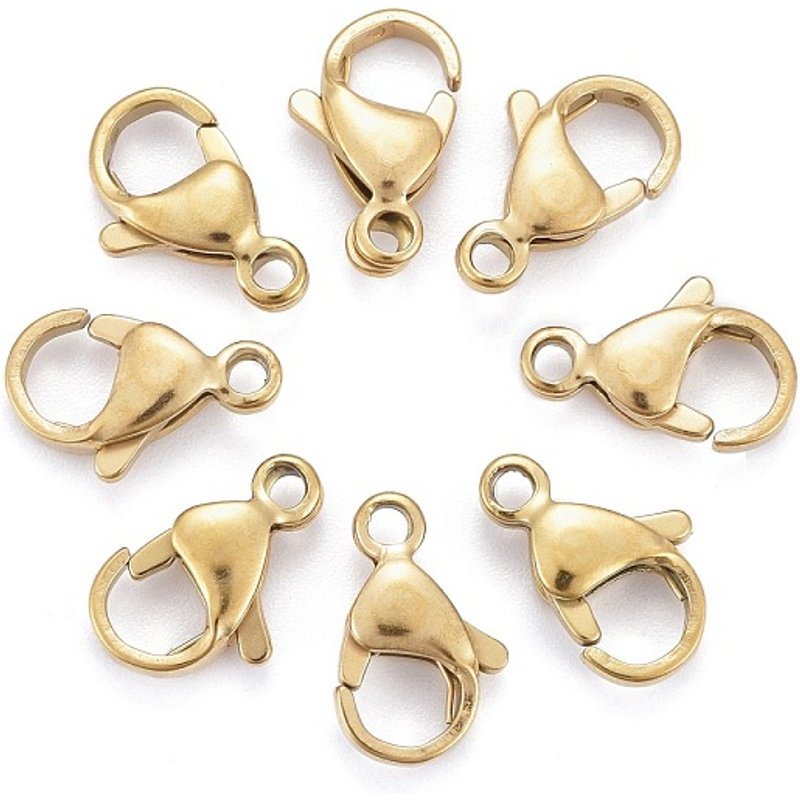 Fermoirs à homard en acier inoxydable 304 plaqués or 18k — Accessoires pour bijoux