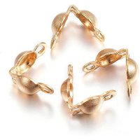 Ion Plating 304 Stainless Steel Bead Tips, Golden, 6x3mm — Jewelry Findings