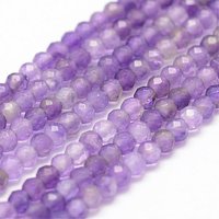 Fil de perles d'améthyste naturel, facetté, rond 3mm, 127-135pcs — Perles à bijoux