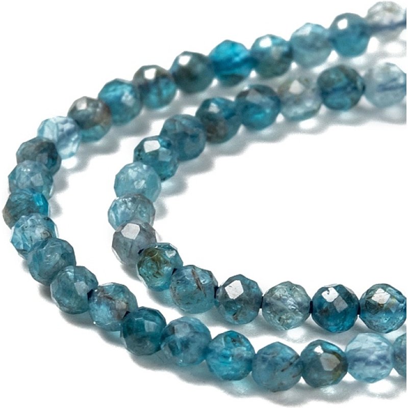 Brins de perles d'apatite naturelle, facettées, rondes, 2mm, 175pcs — Perles à bijoux