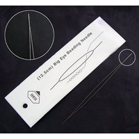 Tarnish Resistant Stainless Steel Big Eye Beading Needles 100x0.3mm