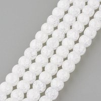 Synthetic Crackle Quartz Beads Strands, Round, Clear, 8mm — Jewelry Beads