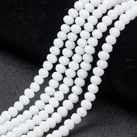 Perles en Verre Opaques Blanches Facettées, Rondelles, 4x3mm — Perles à bijoux