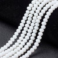 Perles en Verre Opaque Blanches Facettées en Rondelle, 6x5mm — Perles à bijoux