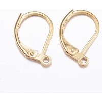 Trouvailles de boucles d'oreilles à levier en acier inoxydable 304, plaquées or — Accessoires pour bijoux