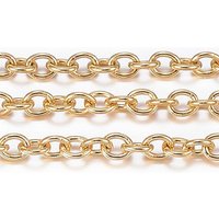 Ion Plating 304 Stainless Steel Cable Chains, Soldered, Oval, 20m — Chains, Wire & Cord