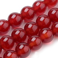 Brins de perles de carnelian teintées naturelles, rondes, 8mm, 14,9 pouces — Perles à bijoux