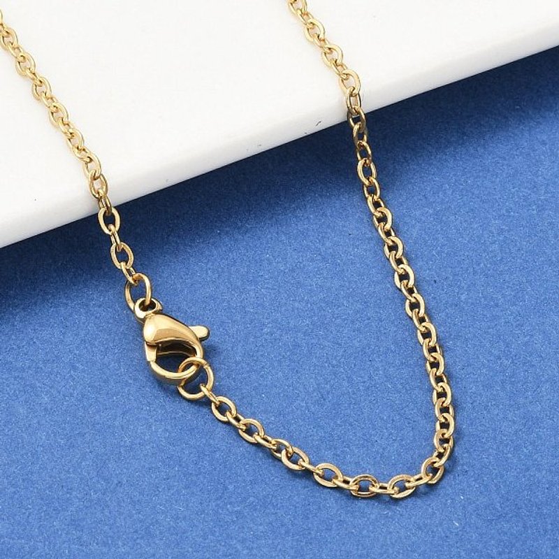 Ion Plating 304 Stainless Steel Cable Chain Necklace 17.7 inch — Pendant Necklace