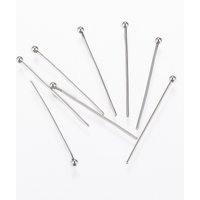304 Stainless Steel Ball Head Pins, Tarnish Resistant, 30x0.8mm — Jewelry Findings