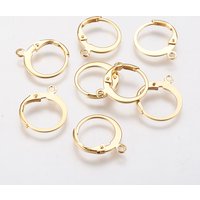 Trouvailles de boucles d'oreilles à levier en acier inoxydable 304 avec boucle, plaqué or 18K — Accessoires pour bijoux