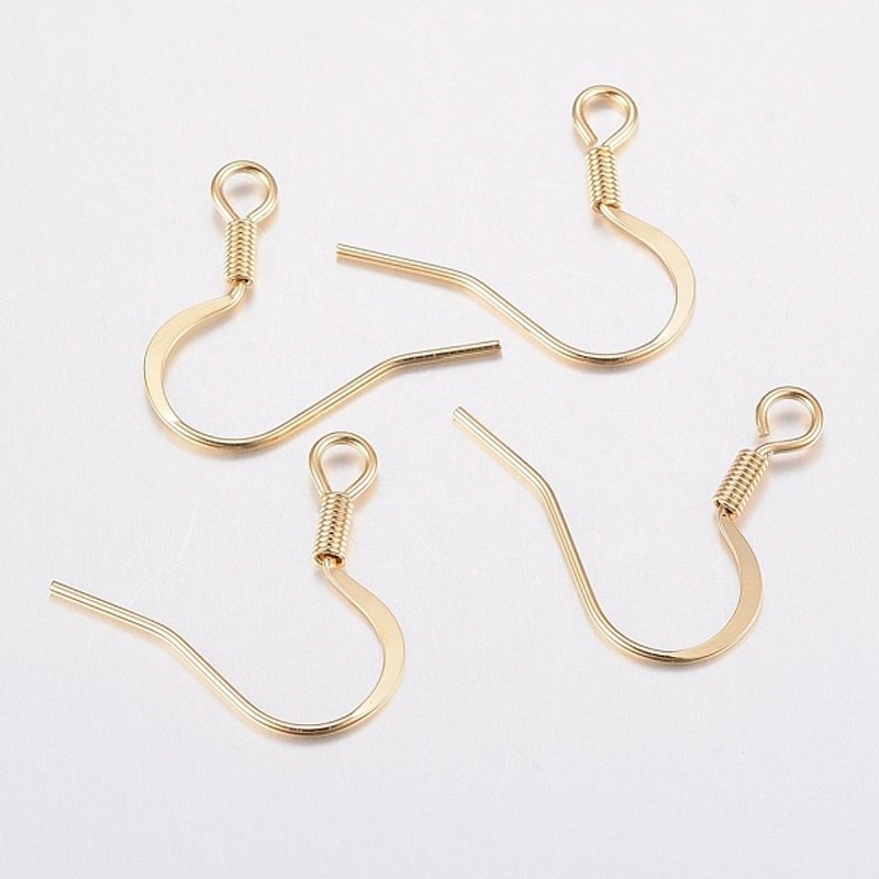 Crochets de Boucles d'Oreilles Français en Acier Inoxydable 304 avec Plaquage en Or 18K — Accessoires pour bijoux