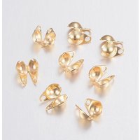 304 Stainless Steel Bead Tips with 18k Gold Plating — Jewelry Findings