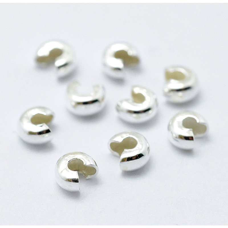 Cache-billes en argent sterling 925, argent, 3mm — Perles à bijoux