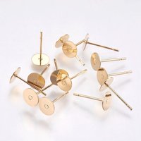 Trouvailles de boucles d'oreilles en acier inoxydable 304 plaqué or 12x6mm — Accessoires pour bijoux