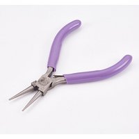 45# Carbon Steel Round Nose Pliers, Lilac, Stainless Steel Color