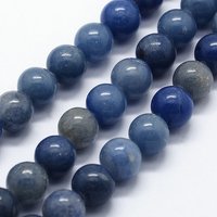 Brins de perles d'aventurine bleue teintée, rondes, 8mm, 46pcs — Perles à bijoux