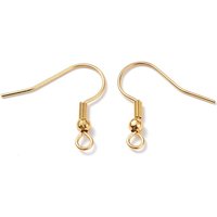 Crochets de Boucles d'Oreilles en Acier Inoxydable 304 avec Boucle Horizontale, Plaqué Or 18K — Accessoires pour bijoux