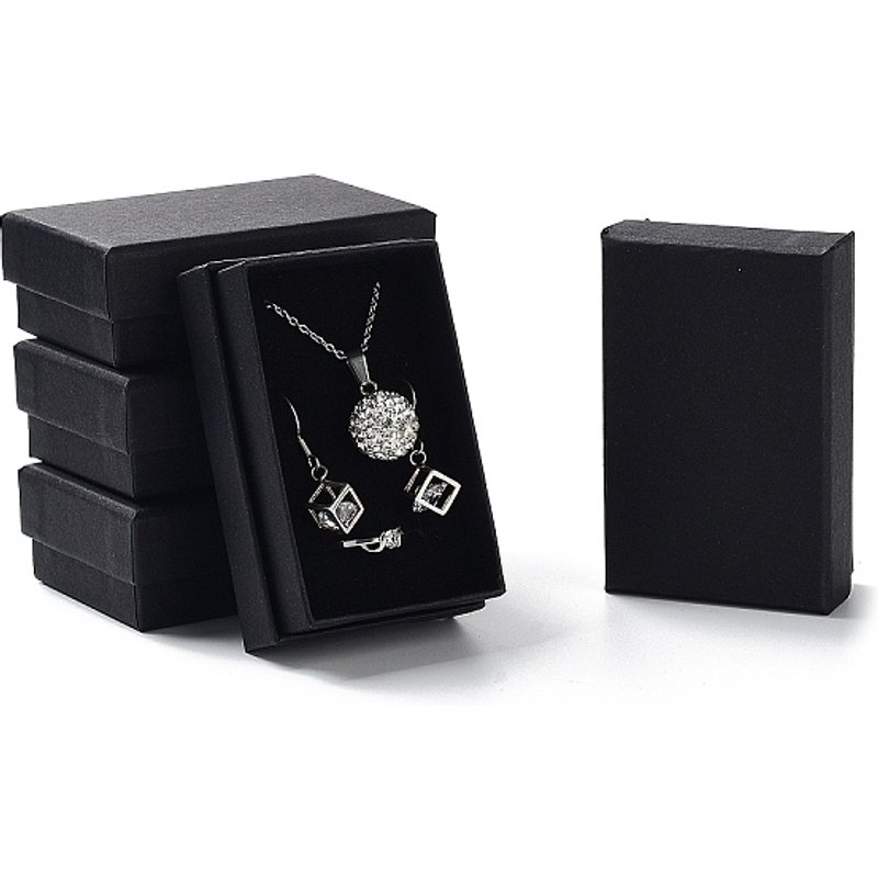 Boîtes à bijoux en carton avec éponge noire pour cadeaux — Boîte à bijoux