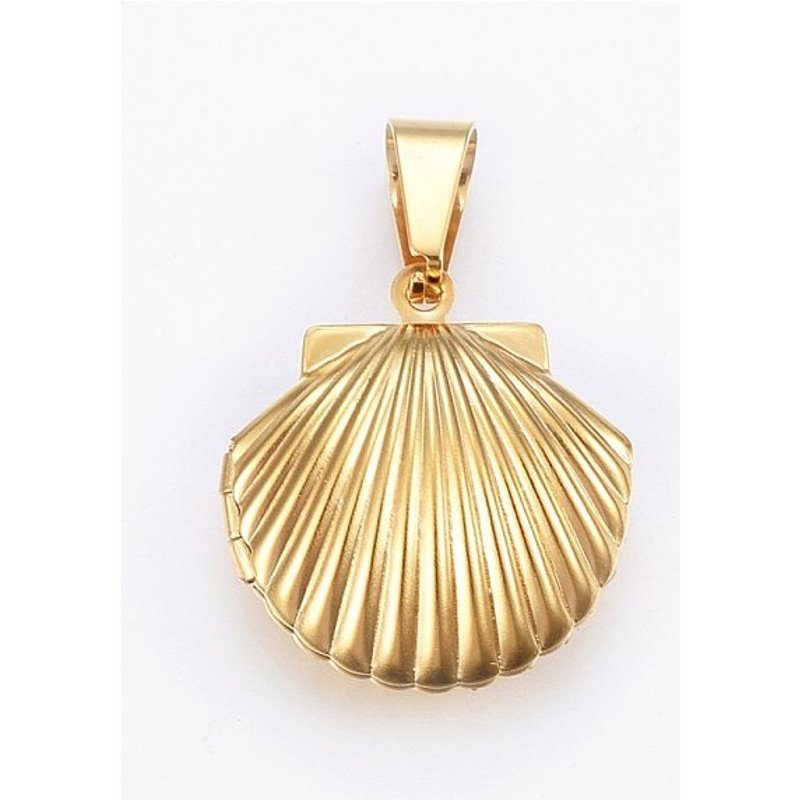 Ion Plating 316 Stainless Steel Scallop Locket Pendant — Charms & Pendants